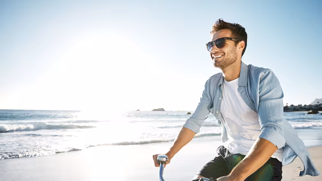 Bone grafting biking on beach